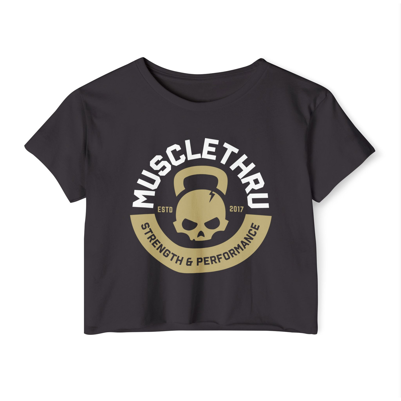 Muscle Thru Women's Crop Top- Main Skull