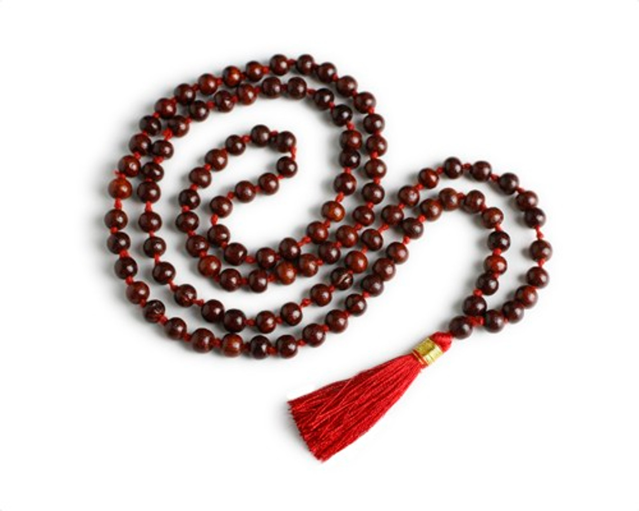 108 Beads Walnut Wood and Lapis Meditation Japa Mala