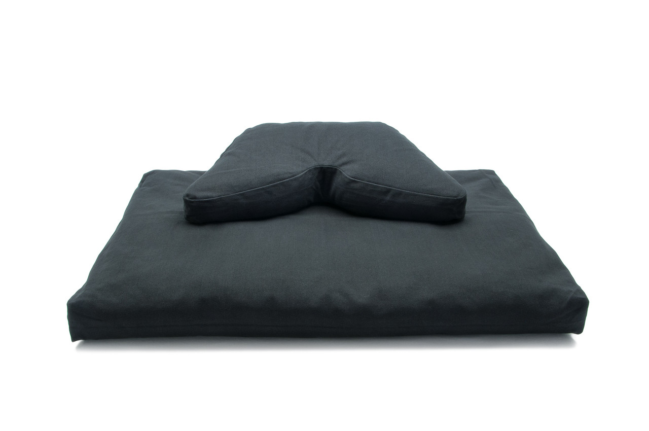 Linen Floor cushion with Buckwheat hulls Meditation zabuton/ for