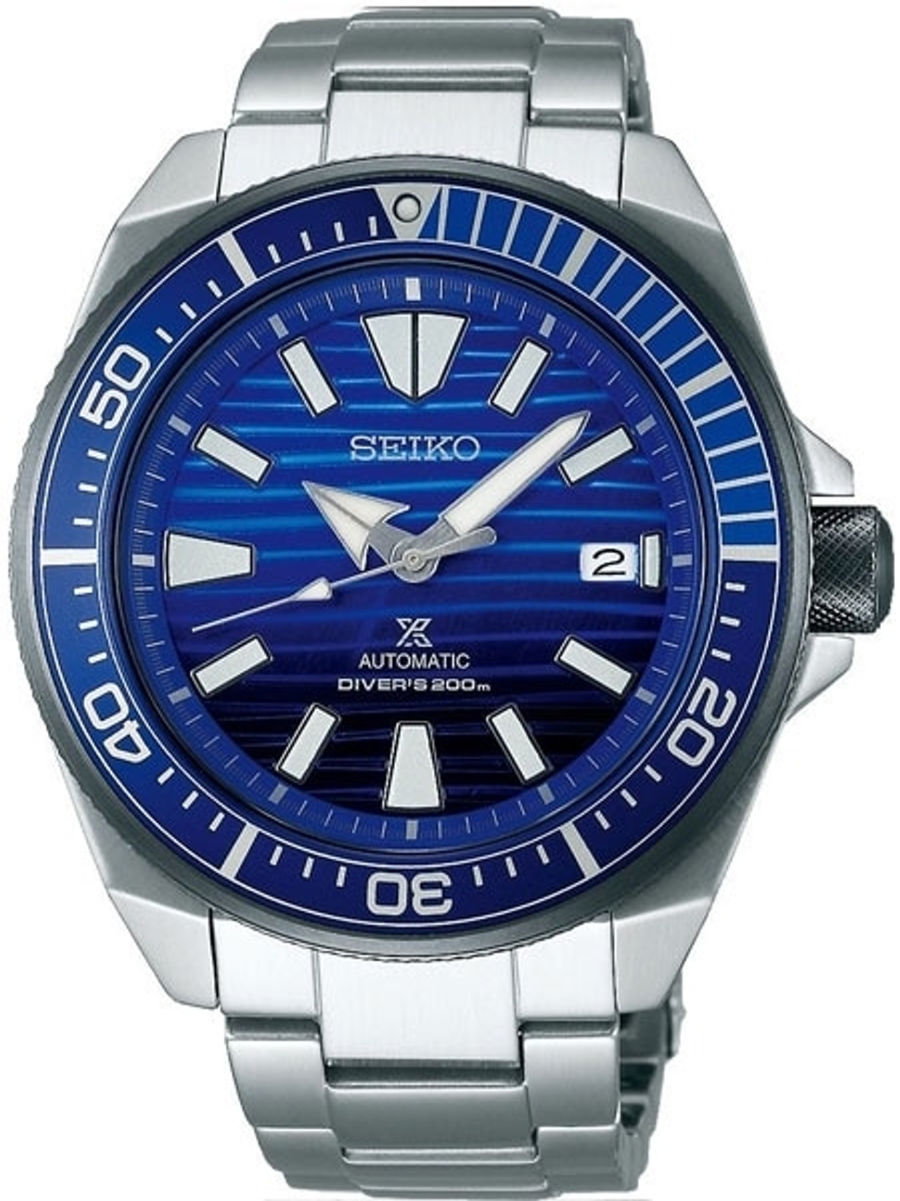 Seiko Samurai Prospex Automatic Dive Watch with Blue Dial and Stainless ...