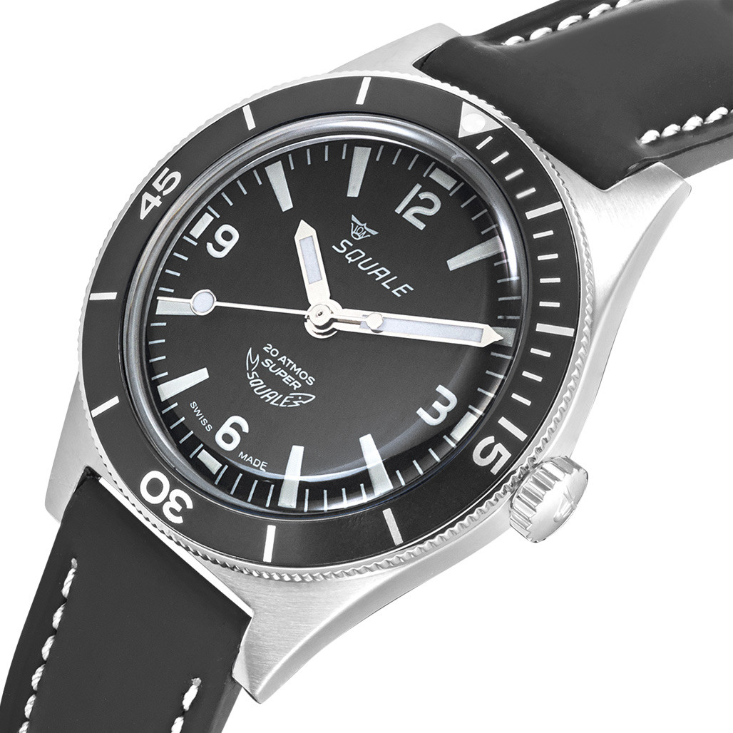 Squale "SuperSquale" Swiss Automatic Skin Diver with Matte Black Dial SUPERBKBK.RLBK