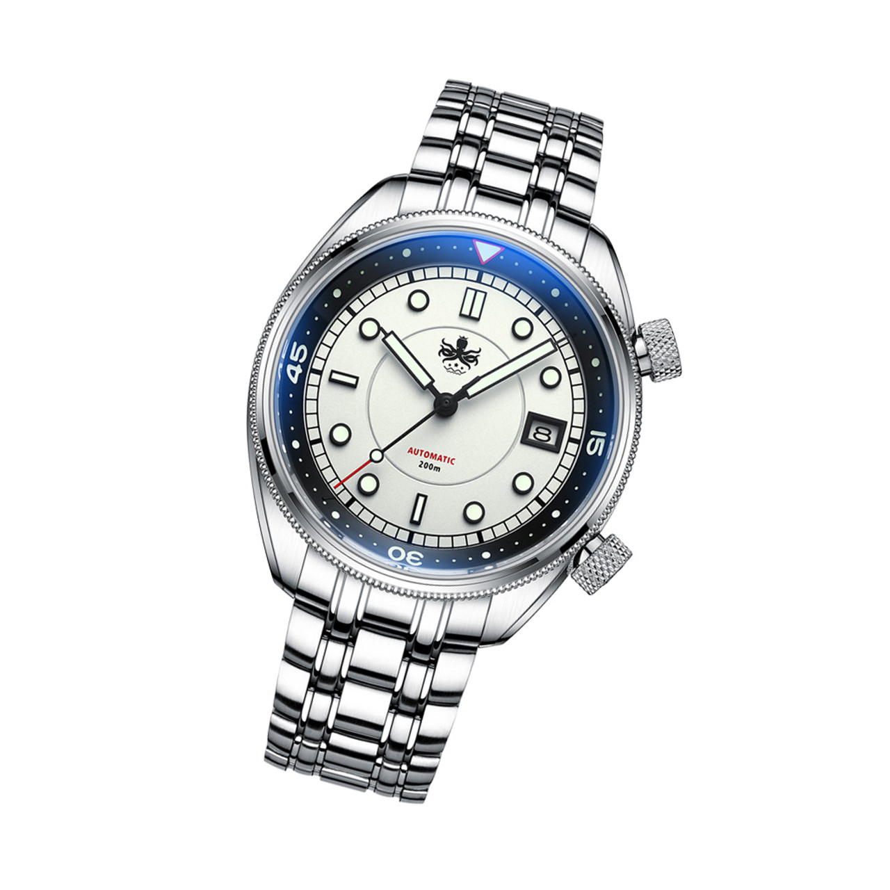 Phoibos Eagle Ray Automatic Compressor Style Dive Watch with Pastel