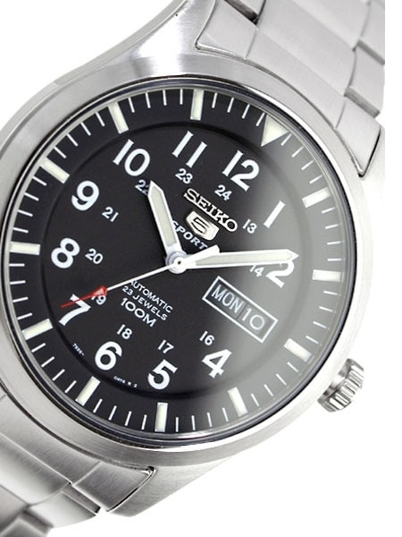Seiko Military Black Dial Automatic Watch with 42mm Case, and SS