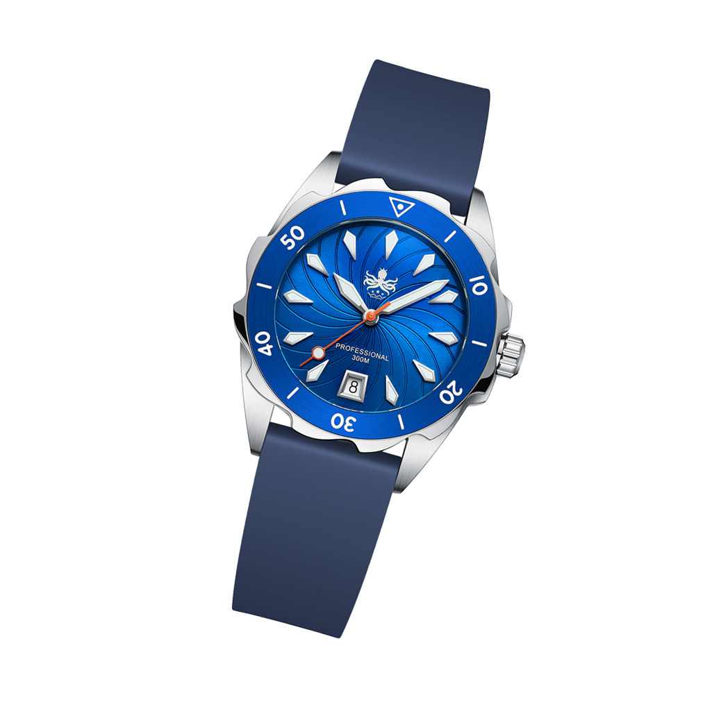 PHOIBOS Sea Nymph 300-Meter Swiss Quartz Dive Watch with Double