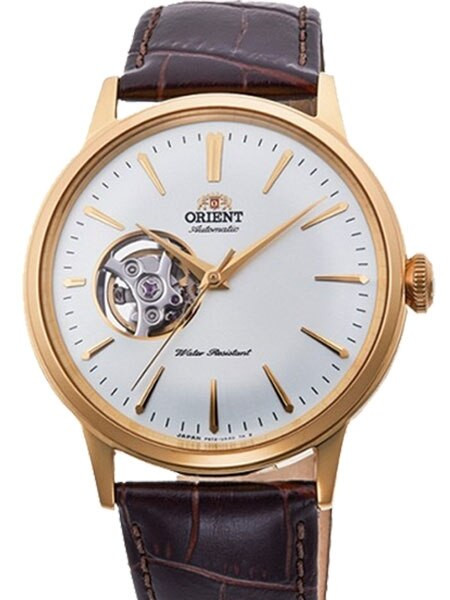 Orient Bambino Open-Heart Automatic Watch with White Dial and