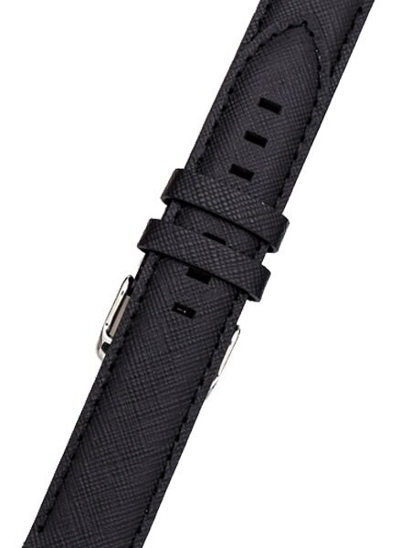 Saffian Style Black Leather Strap with Medium Padding #SAF-30
