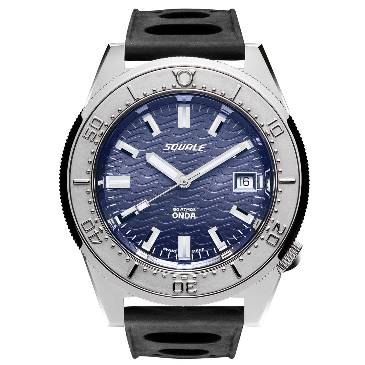 Squale 500 Meter Swiss Made Automatic Dive Watch with Blue Dial  #1521-026-Onda-B