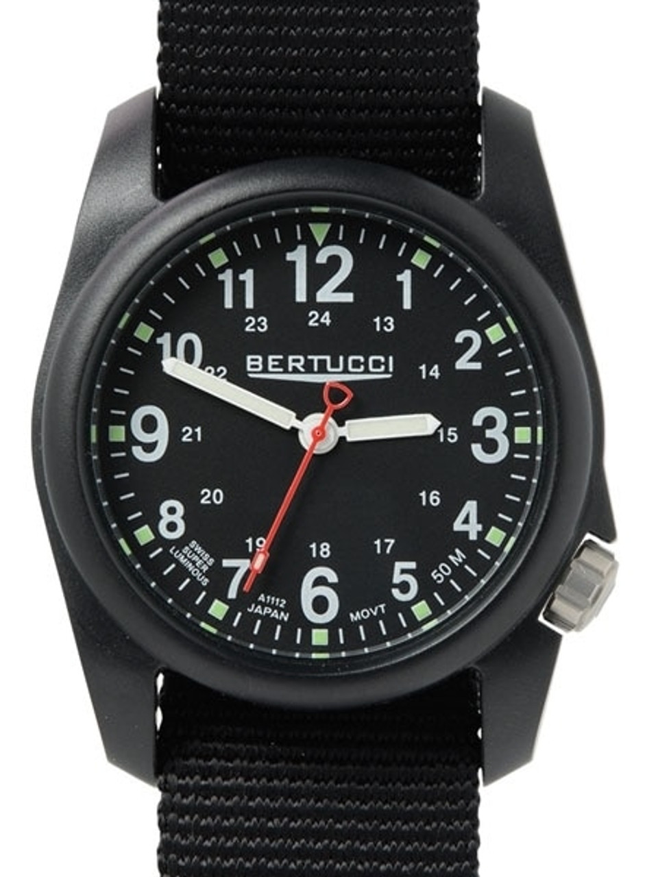 Bertucci DX3 Field Poly Resin Watch, Black Nylon Strap