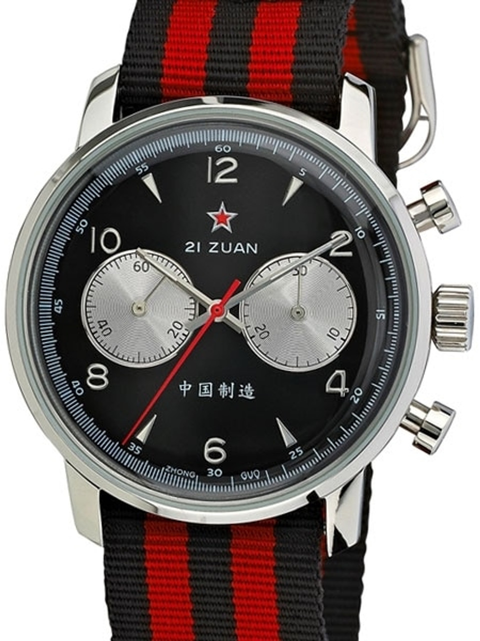 Seagull 1963 Hand Wind Mechanical Chronograph with Black Dial