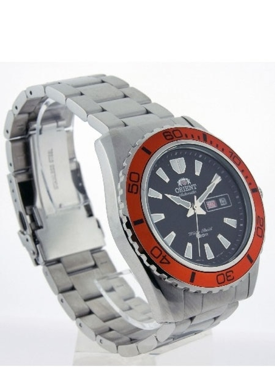 Orient XL 21-Jewel Automatic Dive Watch with Orange Bezel #CEM75004B