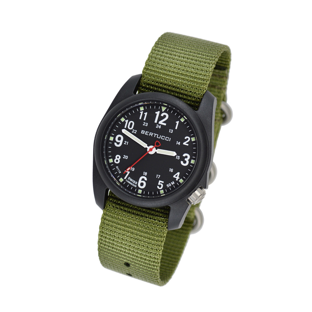 Bertucci DX3 Field Poly Resin Watch, Olive Green Nylon Strap Bertucci DX3 Field Poly Resin Watch, Olive Green Nylon Strap