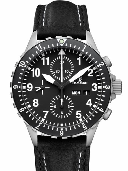 DAMASKO DC66B 腕時計 クロノグラフ　ブラック Damasko Chronograph Watch DC66 Swiss Valjoux 7750 with Rotating 12