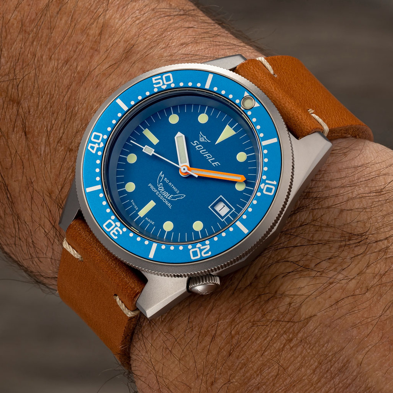 Squale 1521 Blasted Swiss Made Automatic Dive Watch with