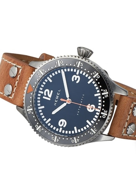 HEMEL automatic watch with luminous Ceramic Bezel insert and a