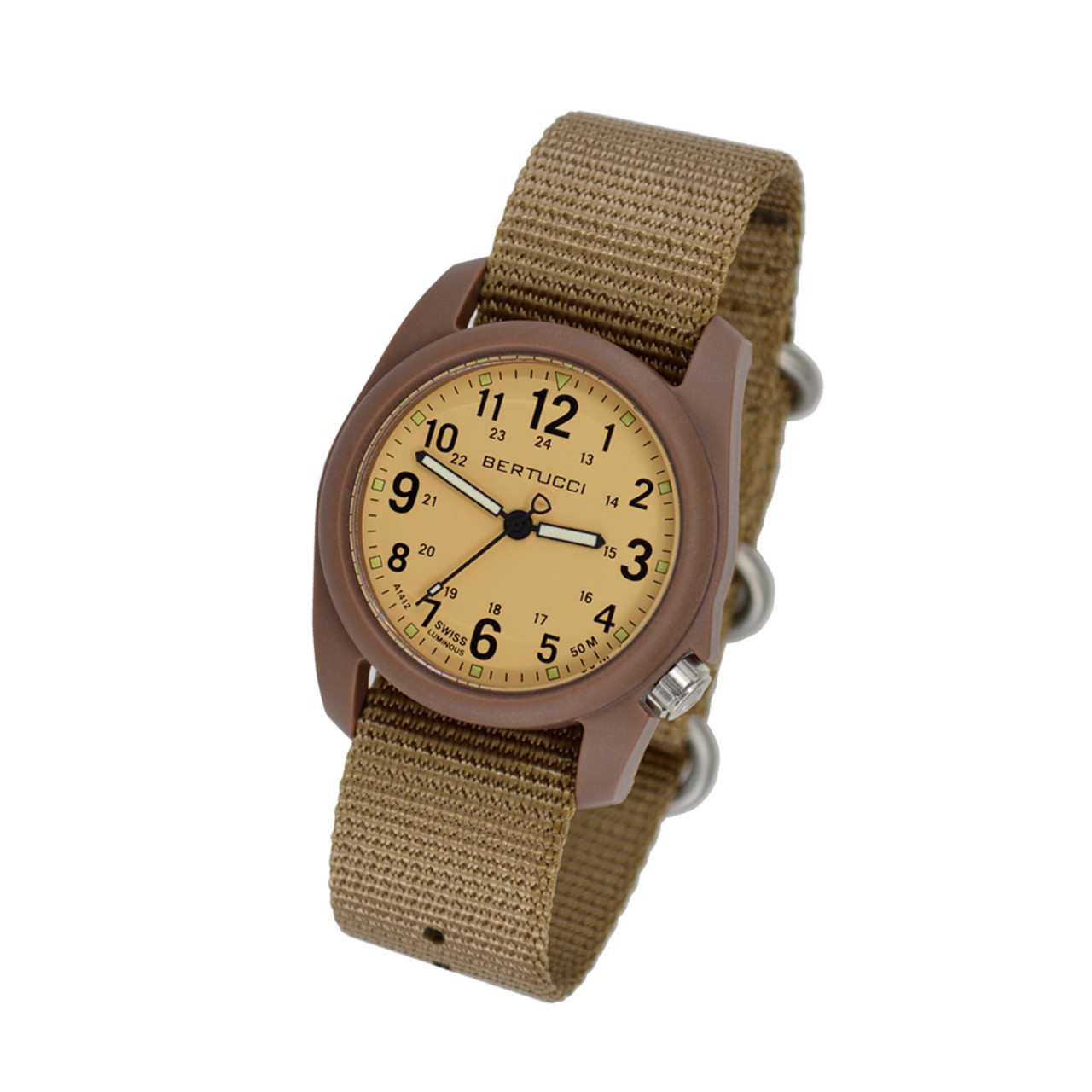 Bertucci DX3 Field Watch, 40mm Resin Case, Coyote Nylon
