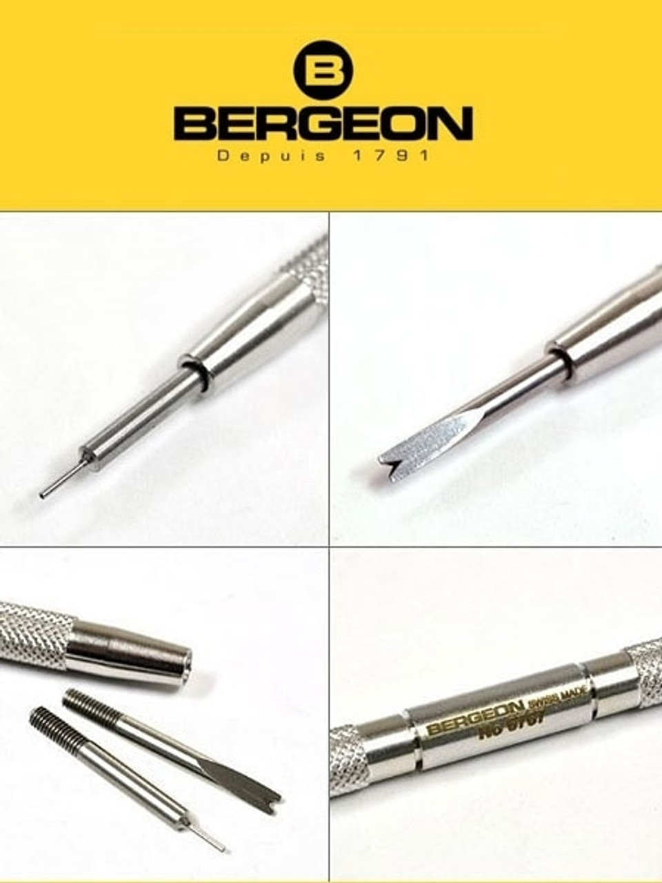 Bergeon Professional Spring Bar Tool for changing watch straps #6767S