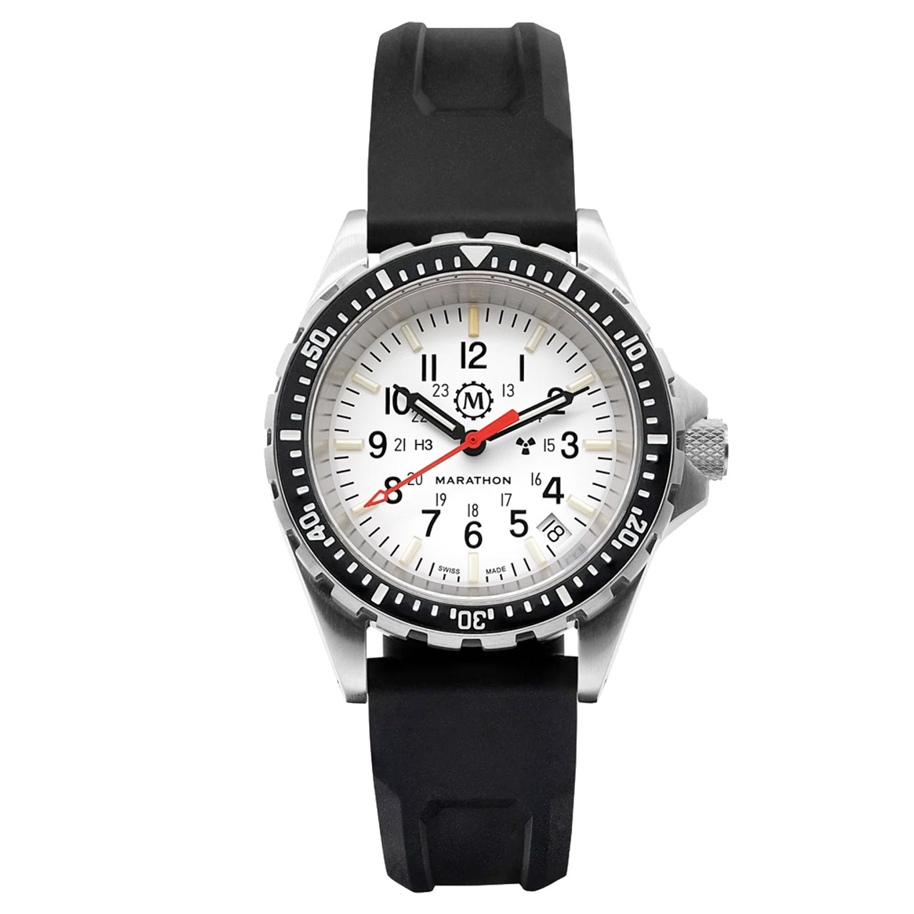 Marathon Medium GSAR Swiss Automatic Dive Watch with sapphire crystal,  tritium illumination. #WW194026BRACE-MA-WD