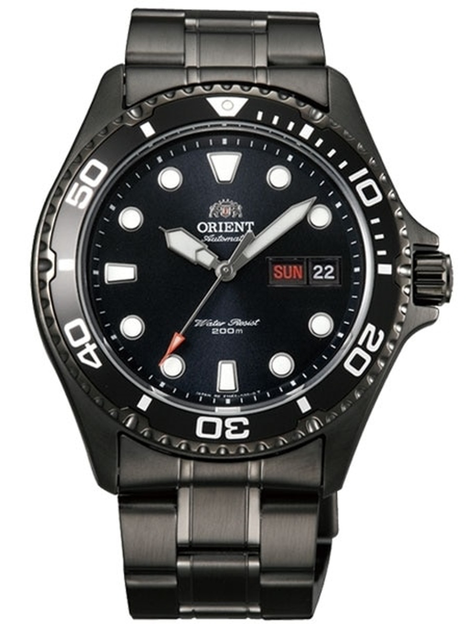 Orient Ray Raven II Black PVD Automatic Dive Watch with Black PVD