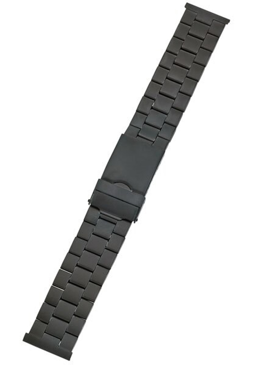 Bracelet in woven black leather with steel closure, black PVD