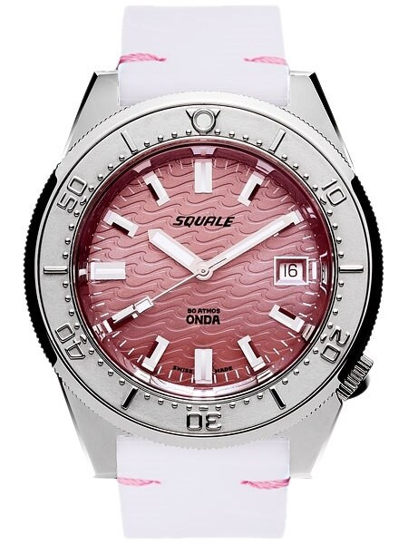 Squale 500 Meter Swiss Made Automatic Dive Watch with Pink Wave