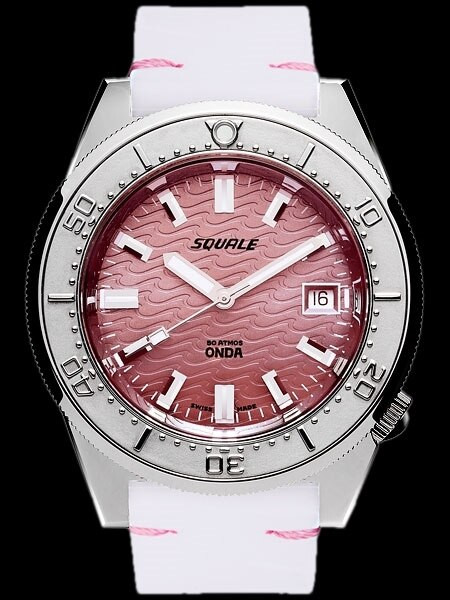 Squale 500 Meter Swiss Made Automatic Dive Watch with Pink Wave