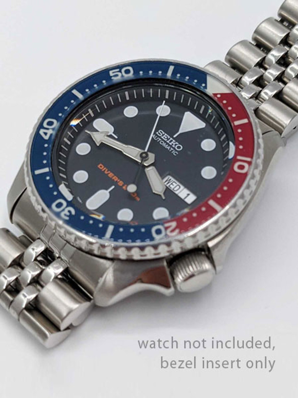 Blue-Red Luminous Sapphire Bezel Insert for Seiko SKX007, SKX009, SKX011  watches #C22