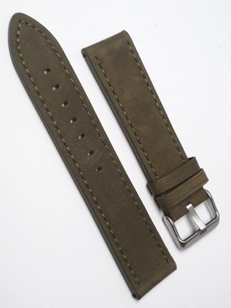 Panerai-Style Olive Green Suede Leather Watch Strap #EBV-03870 Panerai-Style Olive Green Suede Leather Watch Strap #EBV-03870