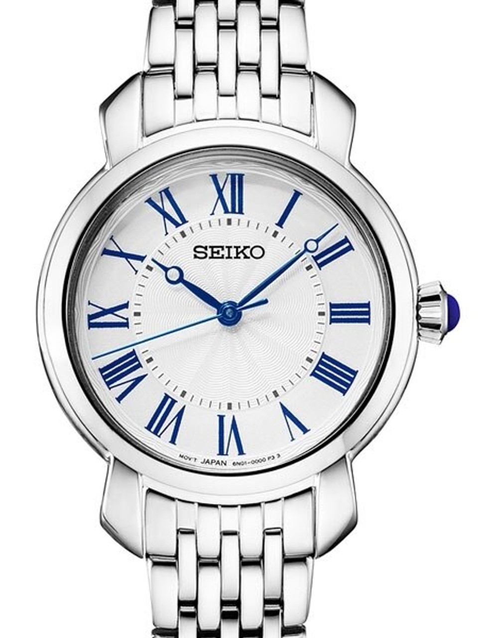 Seiko SUR629 Ladies Quartz Dress Watch with white dial, and a