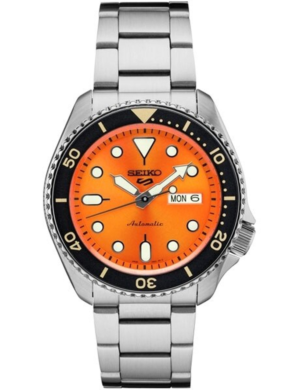 Seiko 5 Sports Automatic 24-Jewel Watch with Orange Dial #SRPD59