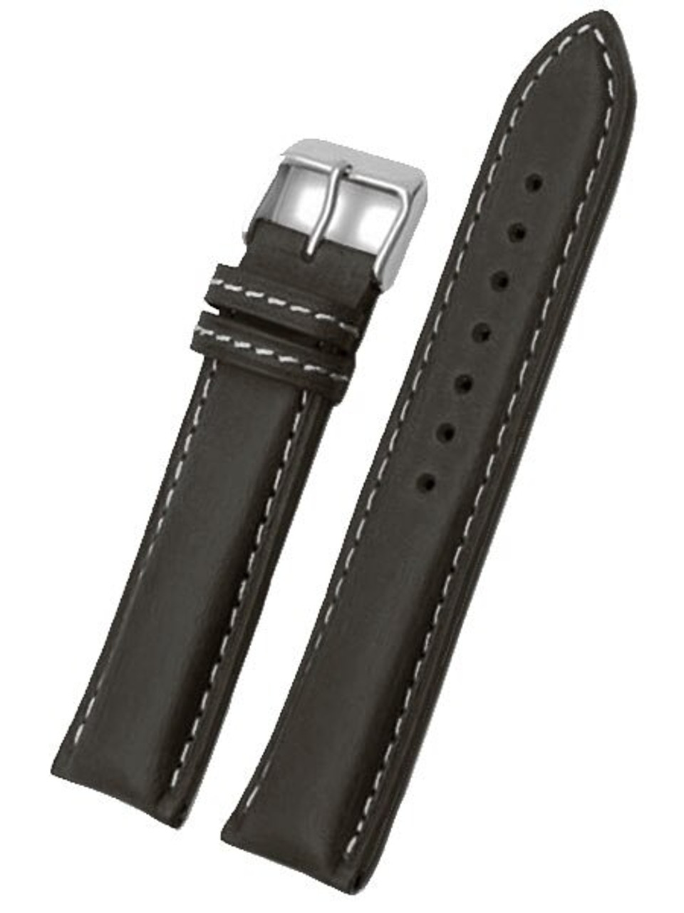 Black Barenia Calf (Padded) Leather Strap - Artisan Straps