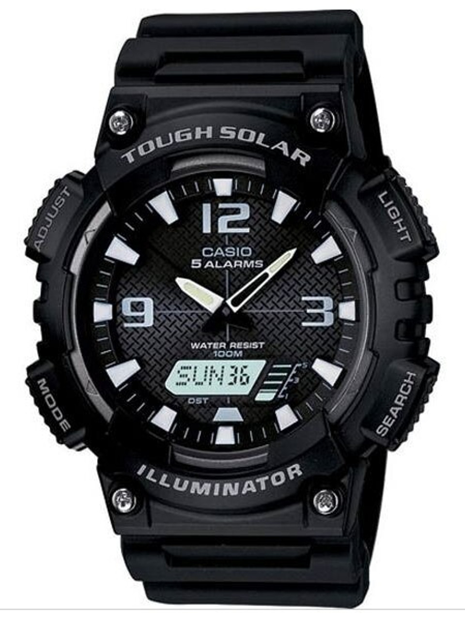 Casio Tough Solar-Light Powered Analog-Digital Watch with Alarm and