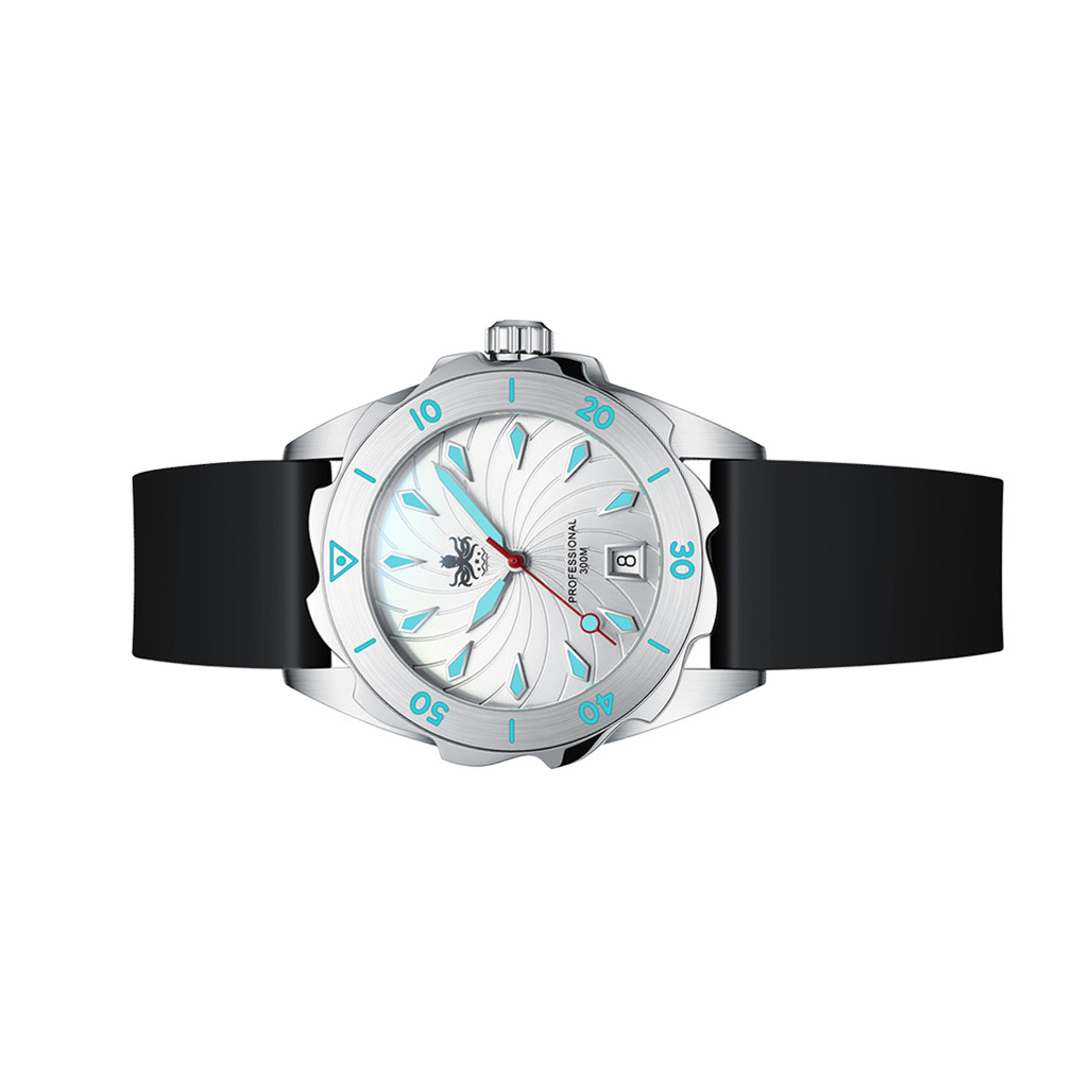 PHOIBOS Sea Nymph 300-Meter Swiss Quartz Dive Watch with Double
