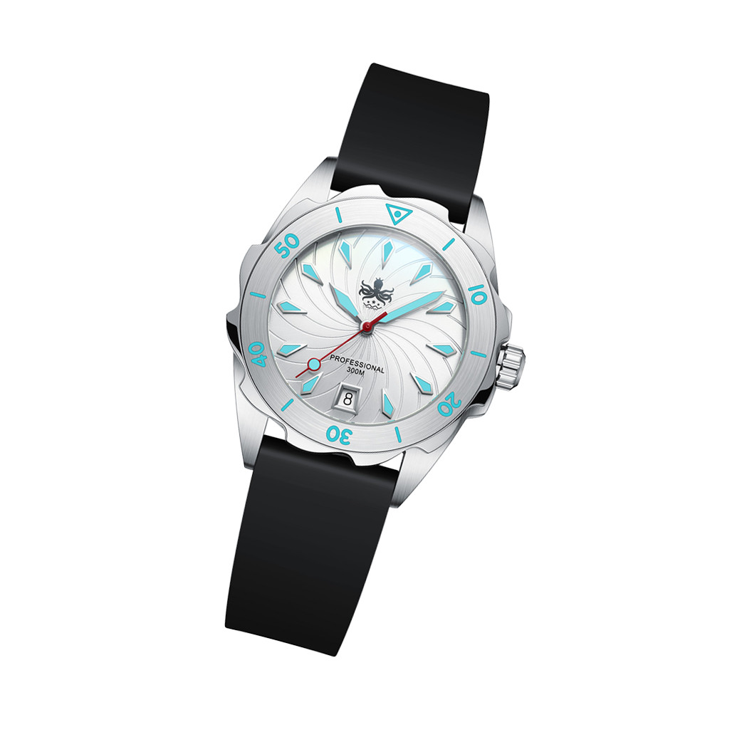 PHOIBOS Sea Nymph 300-Meter Swiss Quartz Dive Watch with Double