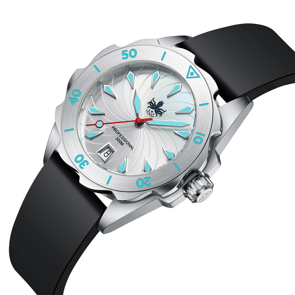 PHOIBOS Sea Nymph 300-Meter Swiss Quartz Dive Watch with Double