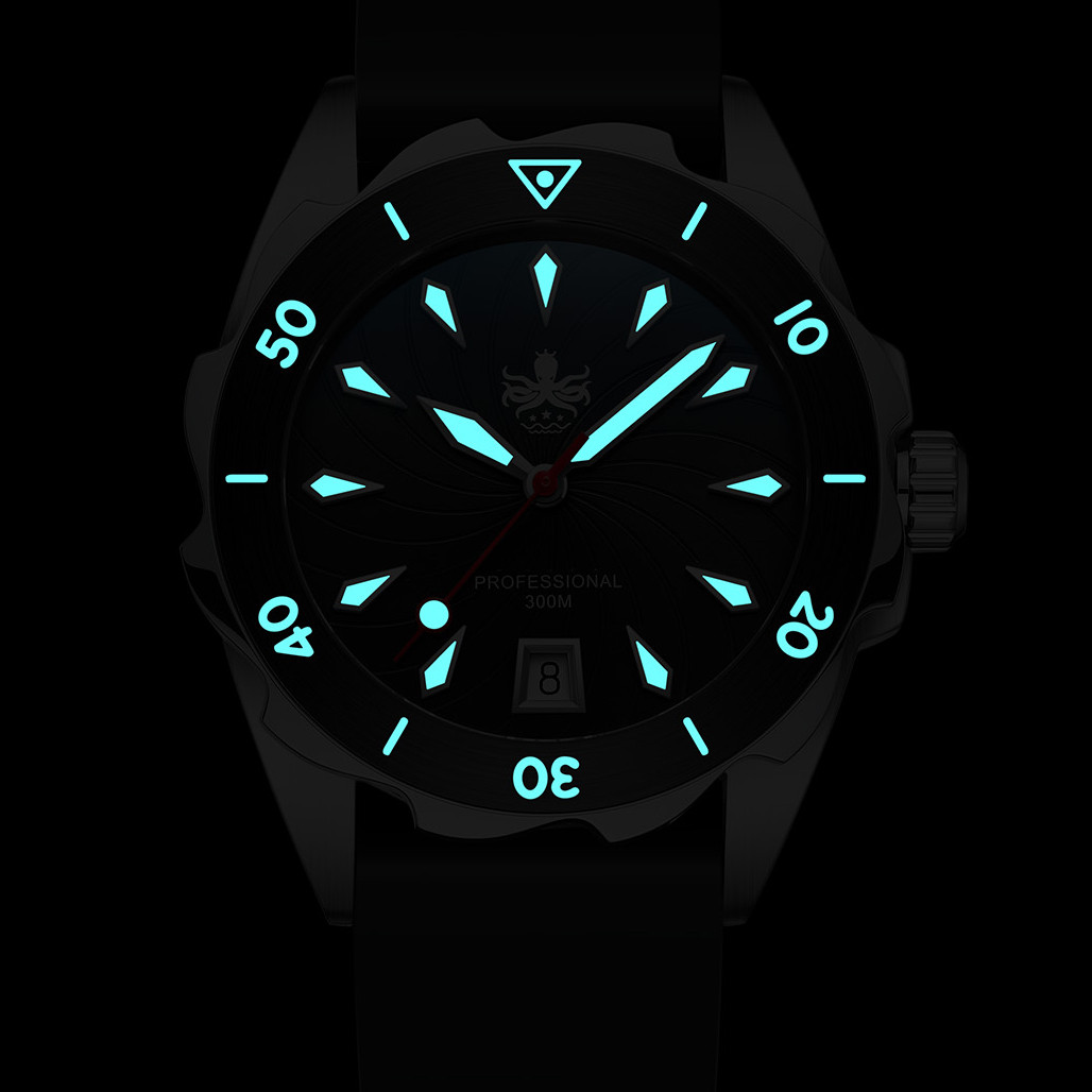 PHOIBOS Sea Nymph 300-Meter Swiss Quartz Dive Watch with Double