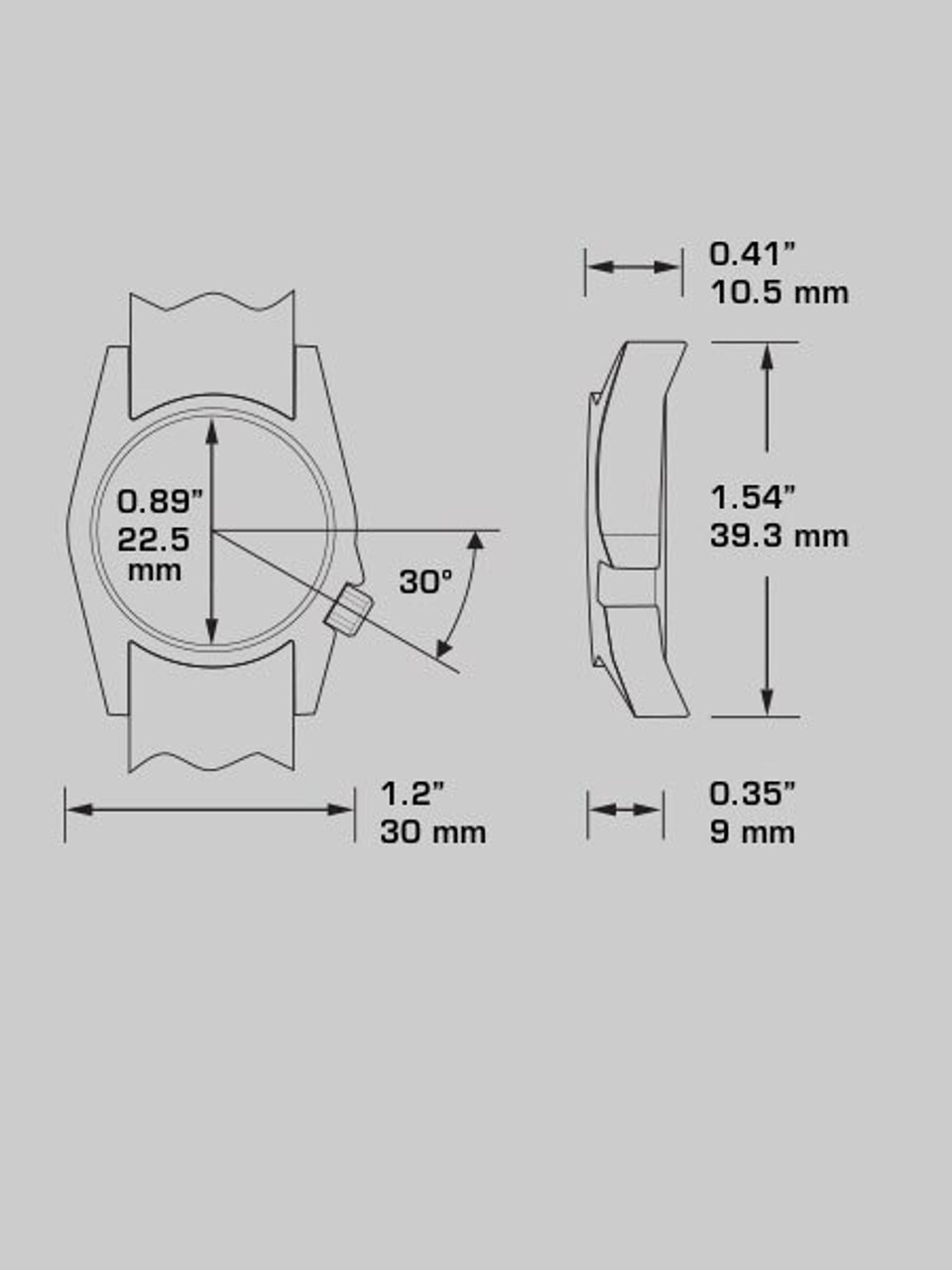 48SB - Black SHORT, 5/8 - 17 mm for M-1 & M-2 cases. – Bertucci Watches