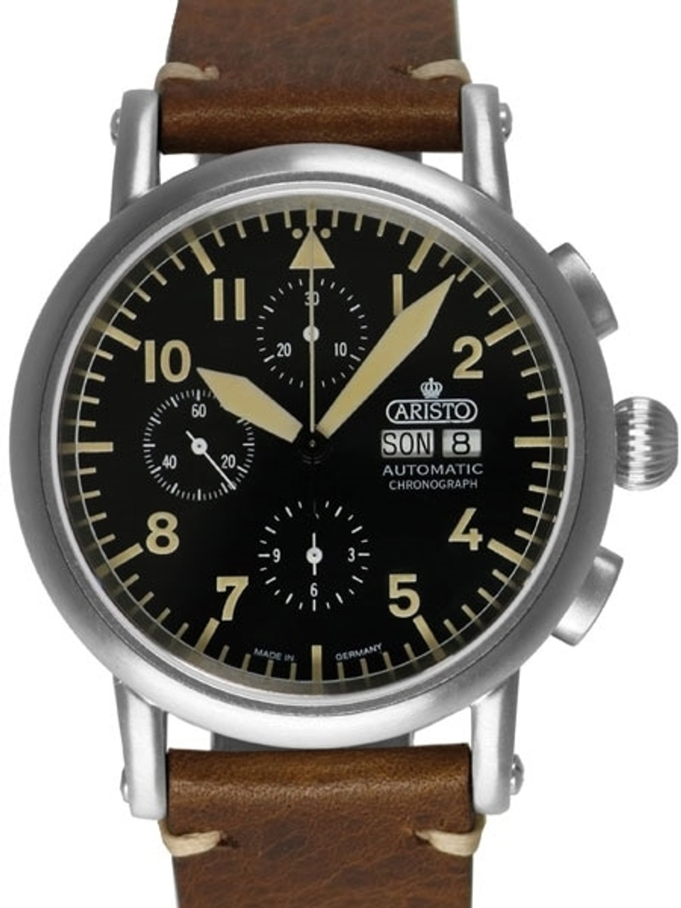 Aristo Swiss Valjoux 7750 Automatic Chronograph Aviator Watch