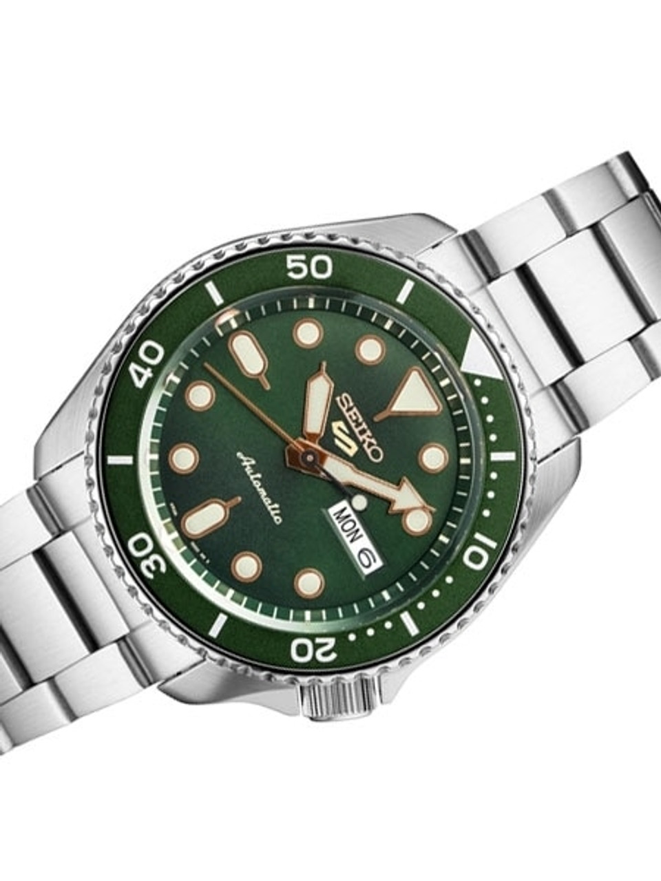 Seiko 5 Sports Automatic 24-Jewel Watch with Green Dial #SRPD63