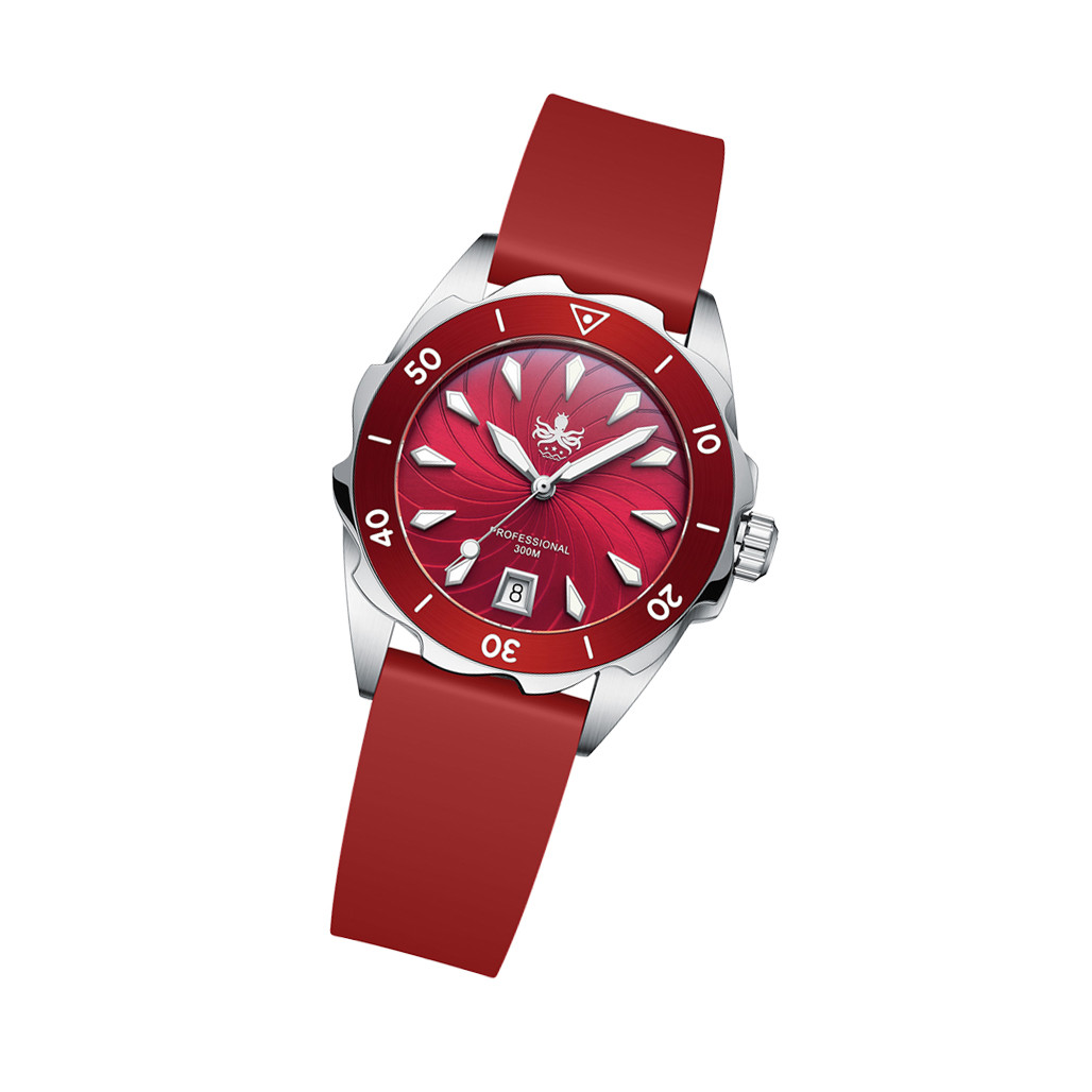 PHOIBOS Sea Nymph 300-Meter Swiss Quartz Dive Watch with Double