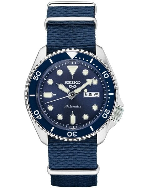 Seiko 5 Sports Automatic 24-Jewel Watch with Blue Dial #SRPD87