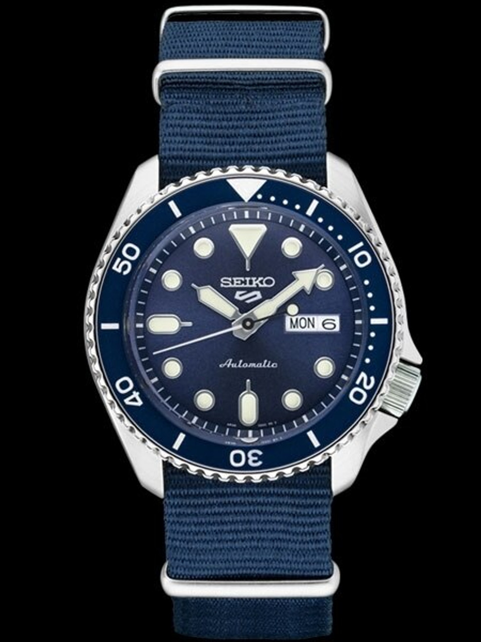 Seiko 5 Sports Automatic 24-Jewel Watch with Blue Dial #SRPD87