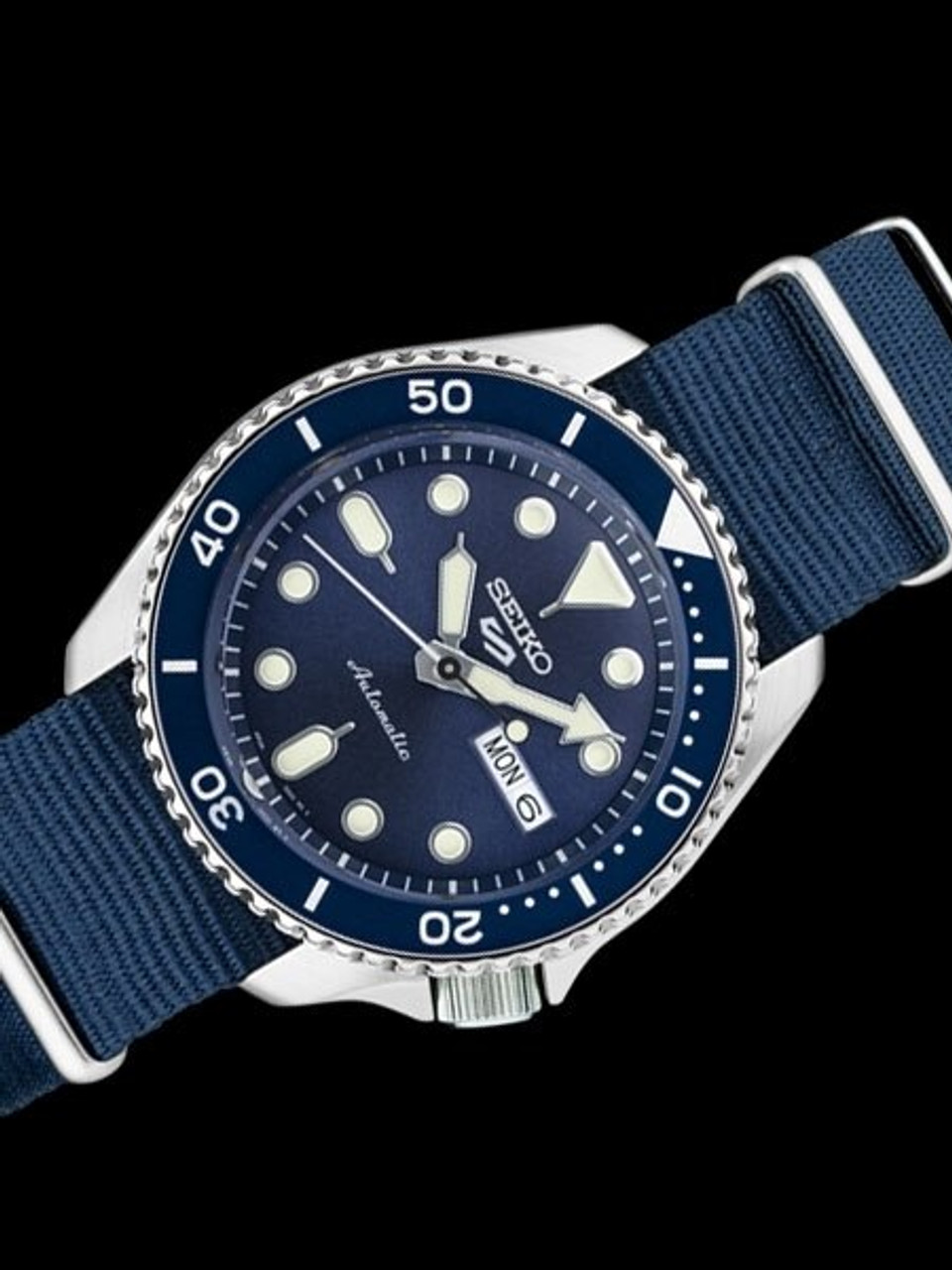 Seiko 5 Sports Automatic 24-Jewel Watch with Blue Dial #SRPD87