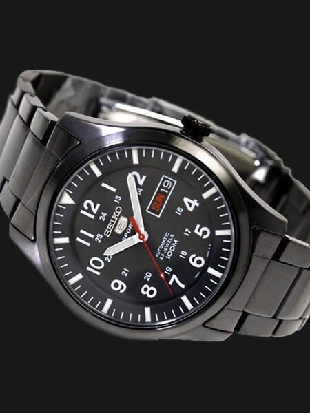 Seiko SNZG17K1 5 Automatic 23 Jewels Men's Black 100m Sports Watch |  Dutyfreeislandshop.com