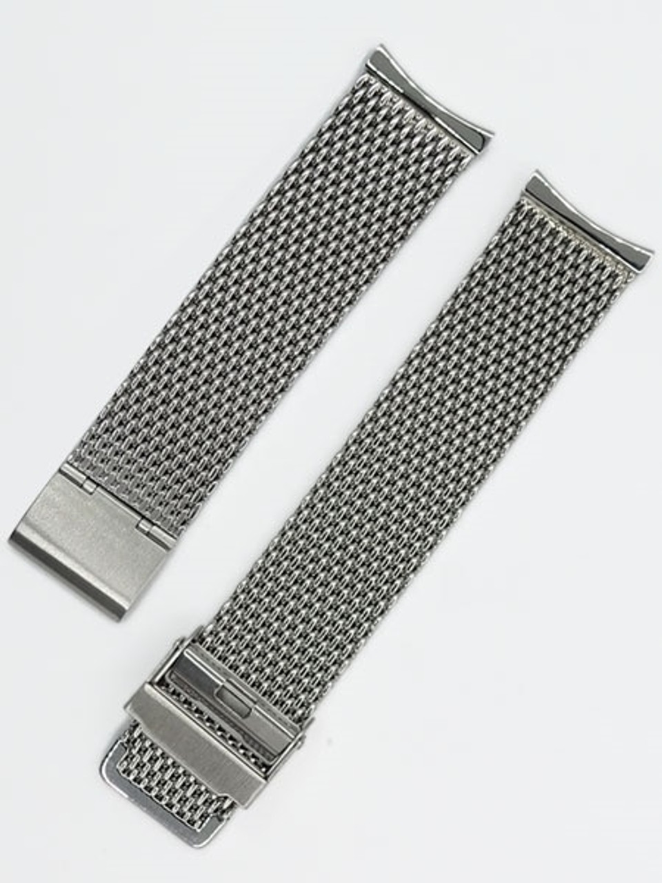 Vollmer Polished Mesh Bracelet for Orient Bambino Watches, Easy Adjust Push  Buckle #13081H4C (21mm)