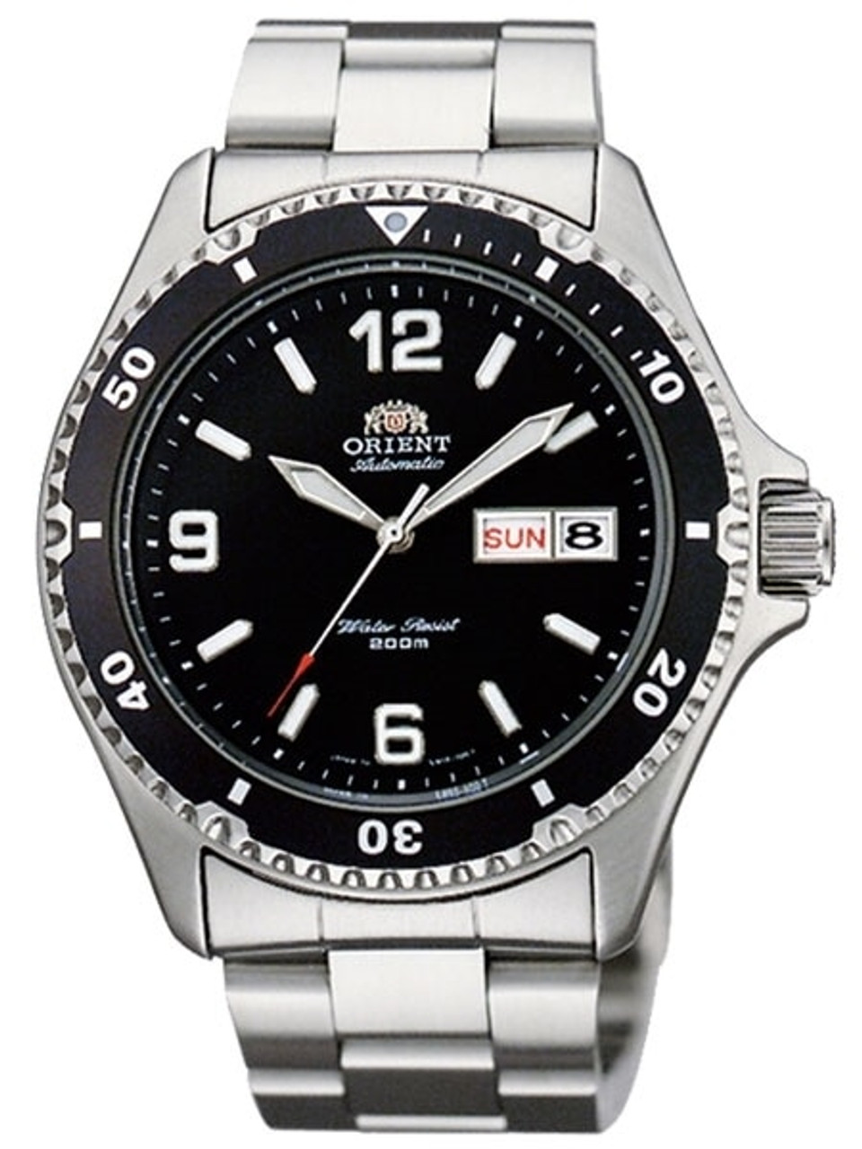 Orient II Black Dial Automatic Dive Watch with SS Bracelet #AA02001B