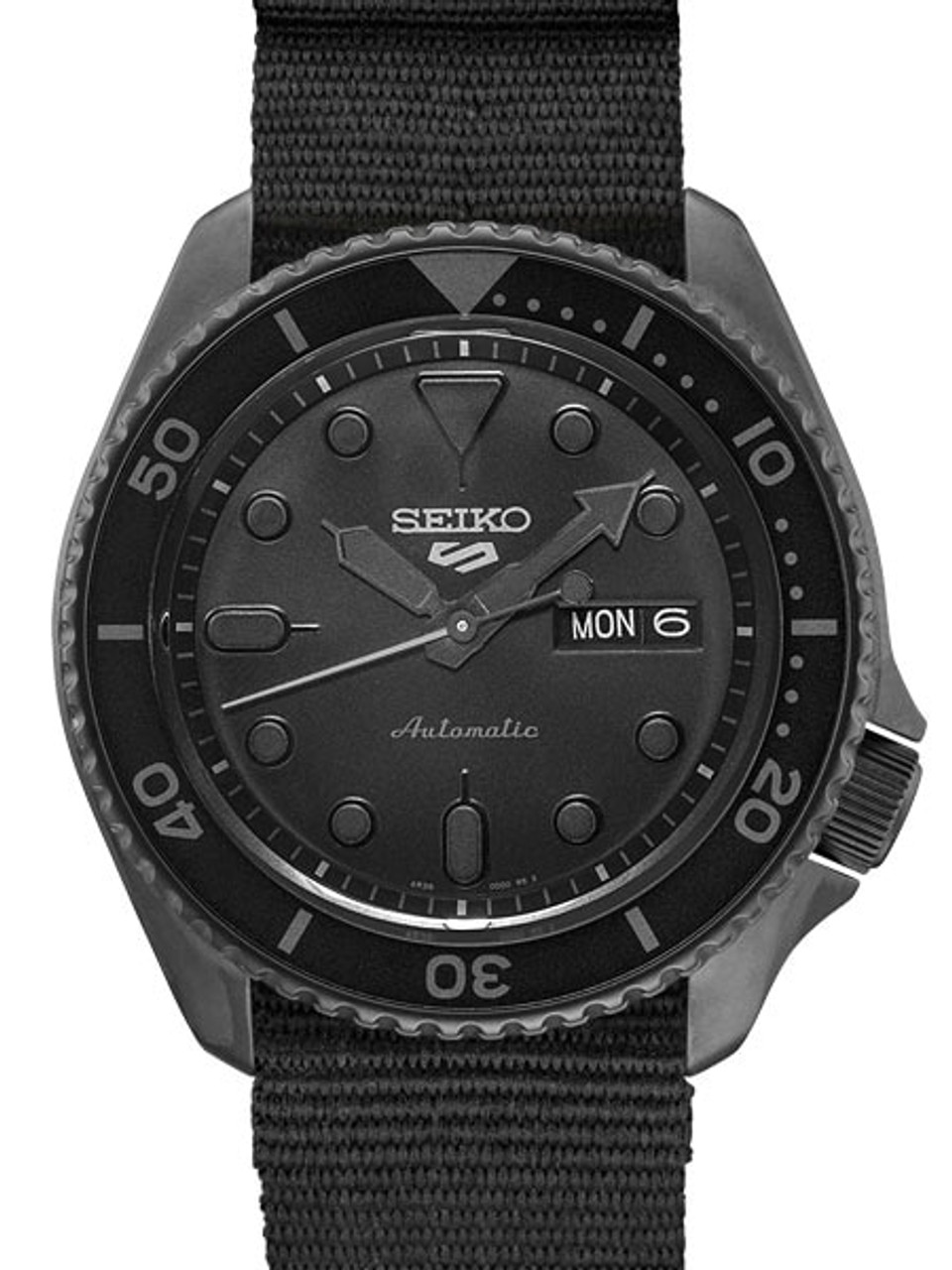 Seiko 5 Sports 24-Jewel Automatic Watch with Black Dial and Black PVD Case  #SRPD79