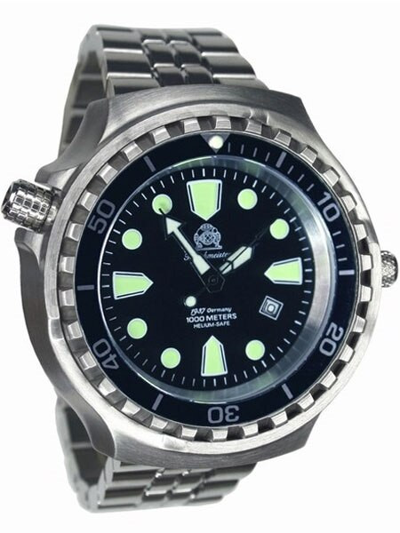 Tauchmeister Automatic, 1000m Dive Watch with Helium Release Valve and