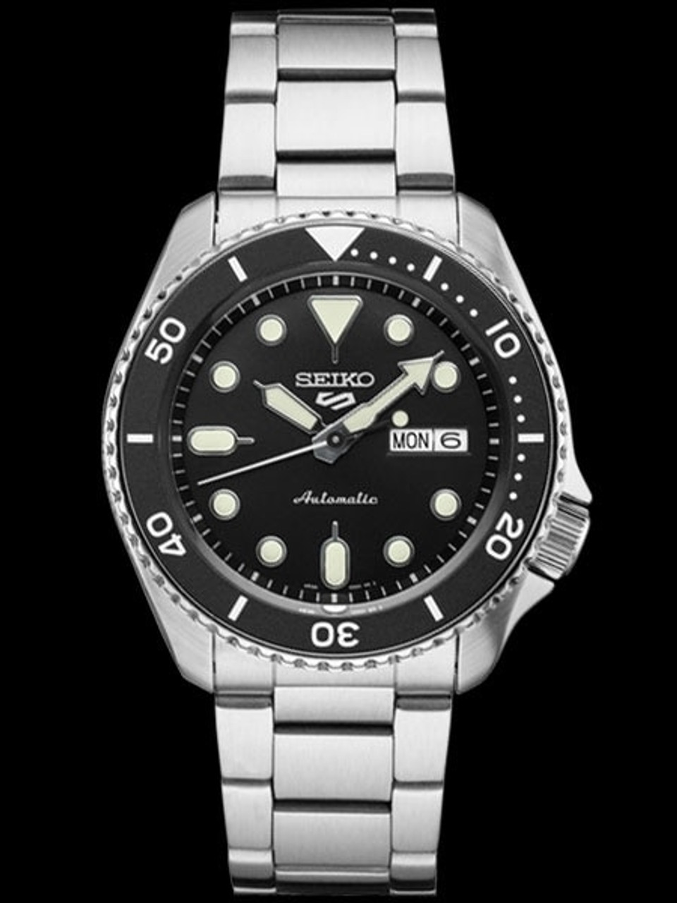 Seiko 5 Sports Automatic 24-Jewel Watch with Black Dial #SRPD55