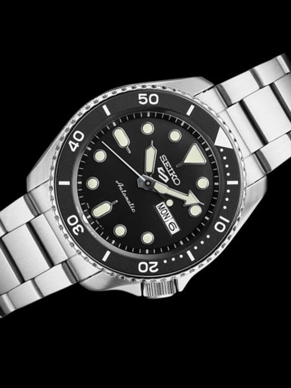 Seiko 5 Sports Automatic 24-Jewel Watch with Black Dial #SRPD55