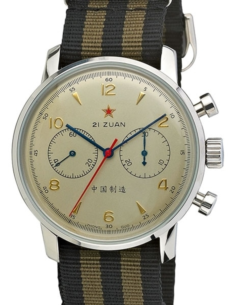 Seagull 1963 “Red Star” Chronograph 19 ZUAN Bi-Compax Column Wheel Swan  Neck Regulator - KeepTheTime Watches